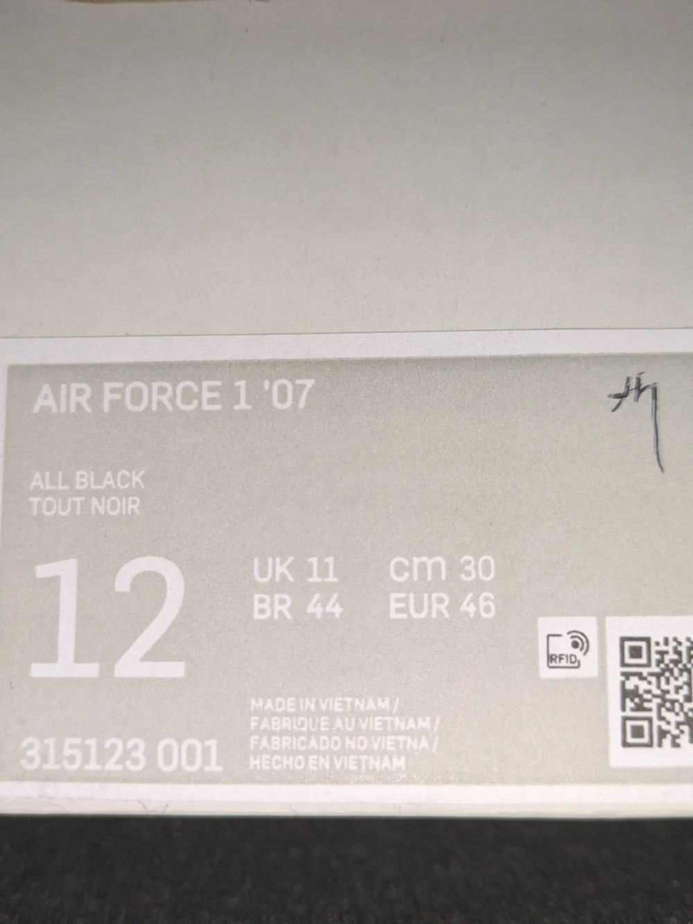 Men's Black Nike Air Force 1 '07 High Top Sneakers Size 12 New In Box!